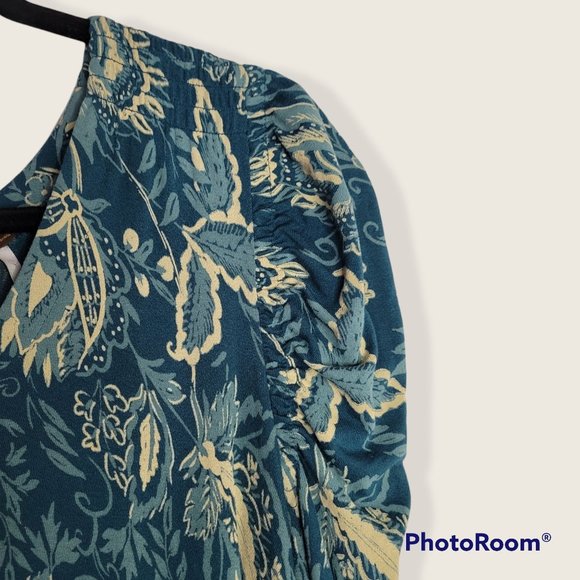 Free People Indigo Combo "Hello Lover" Tunic Dress Top - S - Picture 3 of 9